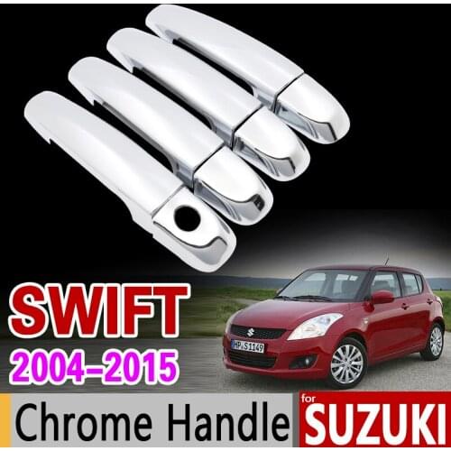 For Suzuki Swift 2004 - 2015 Chrome Handle Cover Trim Set Maruti DZire 2005 2007 2009 2011 2013 Accessories Stickers Car Styling