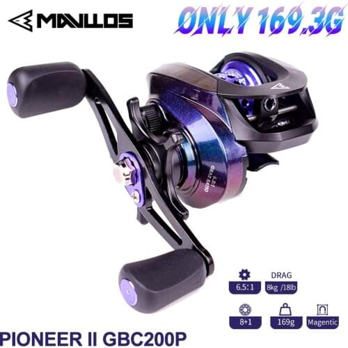 Mavllos Pioneer II 169g Ultralight Baitcasting Reel Left Right Hand Deep Metal&Aluminum Shallow Spool Fishing Bait Casting Reel