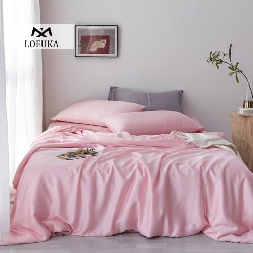 Lofuka Luxury Women Pink 100% Silk Bedding Set 6A Grade Silk Queen King Quilt Cover Bed Linen Set Flat Sheet Pillowcase Bed Set