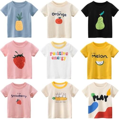 Cute Summer Children Short Sleeve T-Shirts Cartoon Print Baby Toddler Girl Kid Blouse Clothes Casual Tee Top For Girls