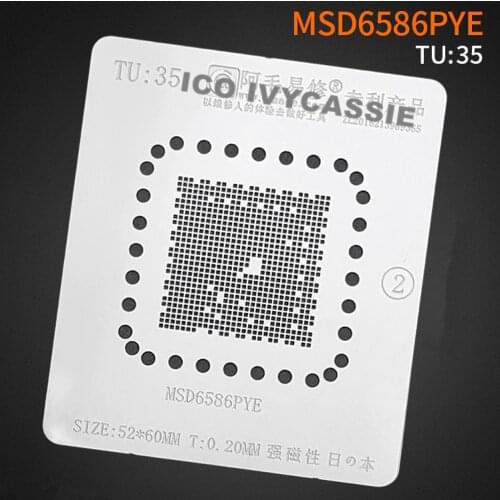 MSD6586PYE BGA Stencil For LCD TV CPU Chipset Reballing IC Pins Amaoe Square Hole Soldering Tin Plant Net Heating Template TU35