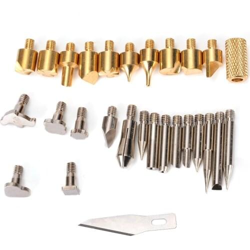 28Pcs Wood Burning Pen Tips Stencil Set Soldering Iron Tool Kit Carving Burner Tools For Woodworking Tools New