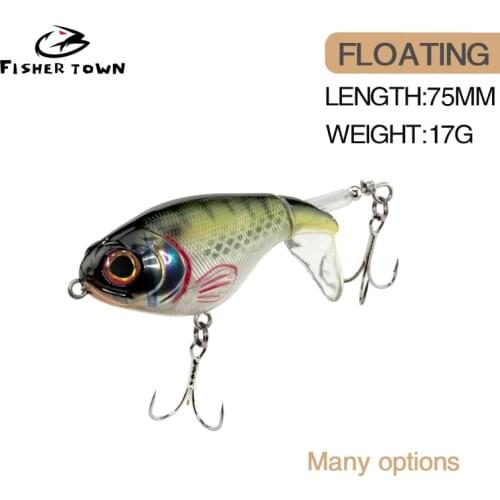 2021 new Whopper Popper hard pencil lure with unique rotatable soft tail 7.5cm 17g artificial bait fishing lure