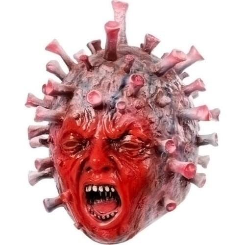 Novelty Halloween Horror Mask Natural Latex Face Masks Scary Halloween Costume Cuttable Face Cover Horror Halloween Party Toys