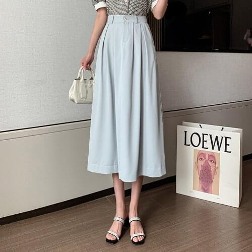 2021Spring summer New Skirt Womens Mid-Length High Waist Slimming Skirt Long skirt