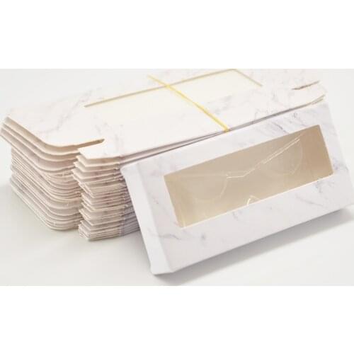Wholesale paper false eyelash packaging box lash boxes packaging custom logo faux cils mink eyelashes marble paper case vendors