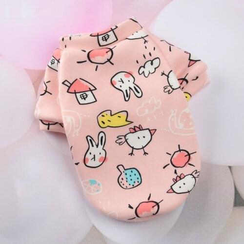 Autumn Winter Rabbit Print Pet Cat Clothes Suit mascotas ropa para gato Pet Cat Costume For Cats Soft Sweatshirt Cat Vest Hoodie