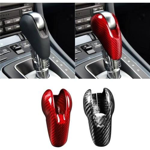 Real Carbon Fiber Gear Shift Knob Cover Trim Fit for Porsche Macan 2014-20 Cayman 09-16 Panamera 2014-16 Boxster 09-16 911/718