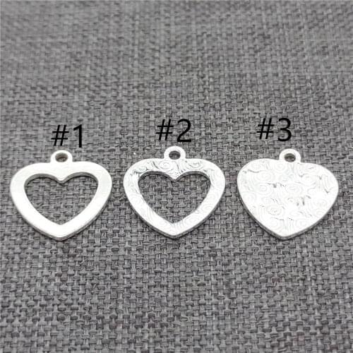 20pcs of 925 Sterling Silver Small Heart Charms for Bracelet Necklace