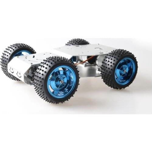 4WD RC Smart Car Chassis With Metal Steering Gear Robot Platform Kit Motor And Servo Diy Rc Toy For Arduino Education And Maker