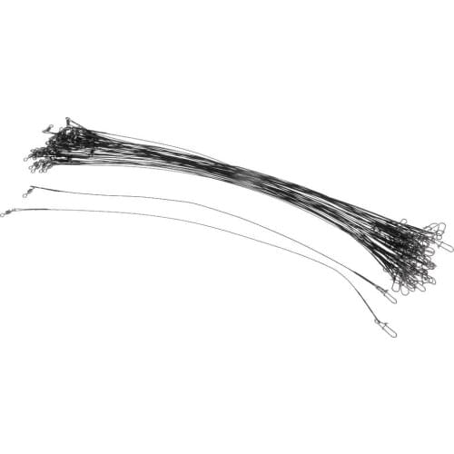 Leaders Of 50x Stainless Steel Fishing Cables With Nice Brooches And Rotating Twists