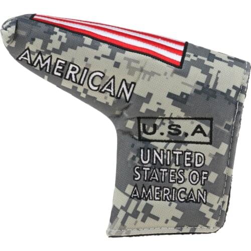 Premium USA American National Flag Golf Blade Putter Head Cover,Camouflage Headcover Protector Bag With Magnetic Closure