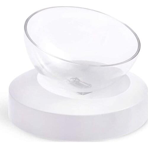 E Els Pet Cat Dog Food Transparent Tilted Bowl Detachable 0 Or 20 Degree Elevated Cat Bowl