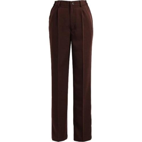 Hotel cleaning staff work uniform brown elastic cleaning pants female hotel room cleaning service staff pants