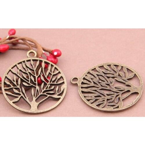 Daisies 50pcs/lot Antique Bronze Plated Tree of Life Charms Pendants for Jewelry Making DIY Handmade Craft 42*37mm