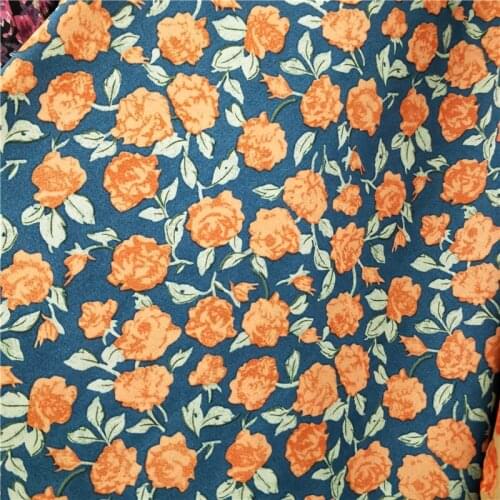 Rose Flower Chiffon Palazzo Cosplay Dress Shirt Material DIY Blouse Sewing Fabric