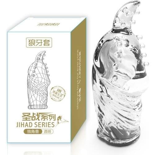 Sexual men crystal sleeve wolf tooth sex toy ring alternative for male enlargement big penis Stimulation uterine orifice women