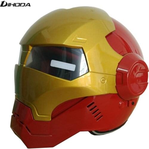 2016 Masei Red & Gold Mens womens IRONMAN Iron Man helmet motorcycle helmet half helmet open face helmet ABS casque motocross