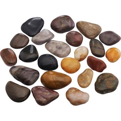 TUMBEELLUWA 1lb (460g) Natural Irregular Mixed Color Pebbles Stone for Aquariums,Landscaping,Vase Filers,Home Garden Decoration