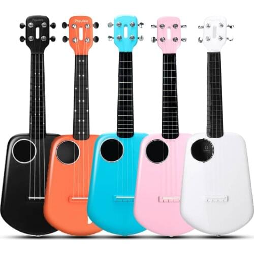 Populele 2 LED App Control USB Smart Ukulele 4 Strings 23 Inch Ukulele Concert Guitar ABS Fingerboard Acoustic Electric Guitar