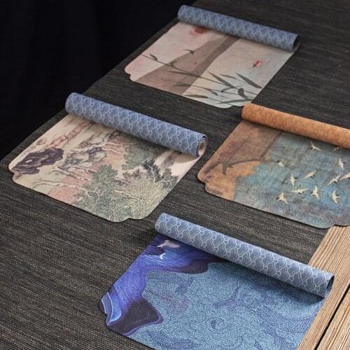 Tea Towel Absorbent Zen Chinese Style Vintage Tea Art Tea Cloth Tea Mat Kung Fu Tea Set Tea Ceremony Utensils Tea Napkin