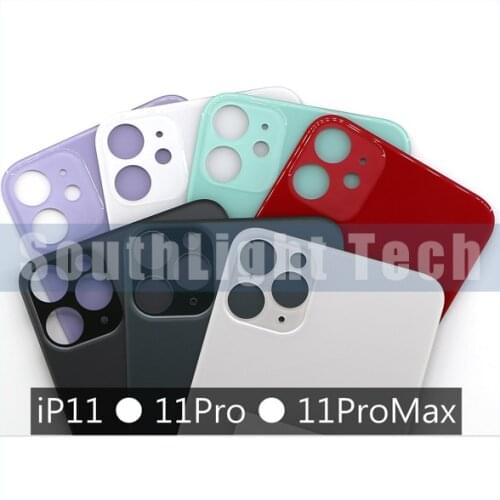 Grade AAA+++ Big Hole Back Cover Glass For iphone 11 11Pro Max Back Glass Cover Battery Housing Door Replacement With Logo