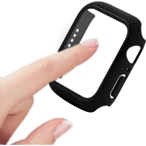 Protective cover Suitable for Apple Watch pc tempered film integrated Hard Case 360° Protection Dustproof Full Cover Case