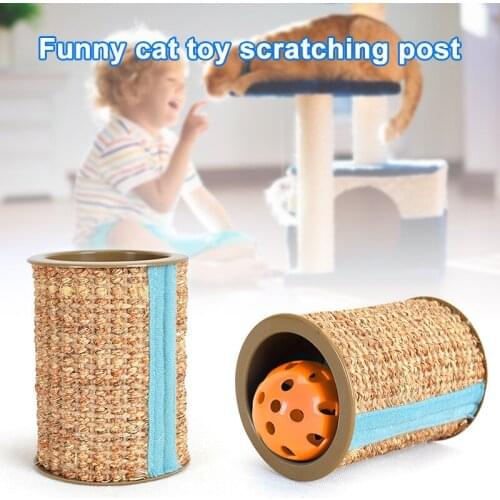 1/2 PCS Sisal Scratcher with Bell for Cat Claw & Roll Scratch Toy with Sound 10.3*8cm Kitten-friendly Toy for Pets XH8Z