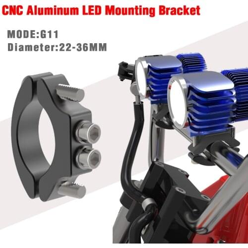1set BOSMAA G11/G13 Motorcycle LED Headlight Bracket Mounting Driving Hunting Fog Light Clamps Holder lamp For 22-54mm Tube Fork