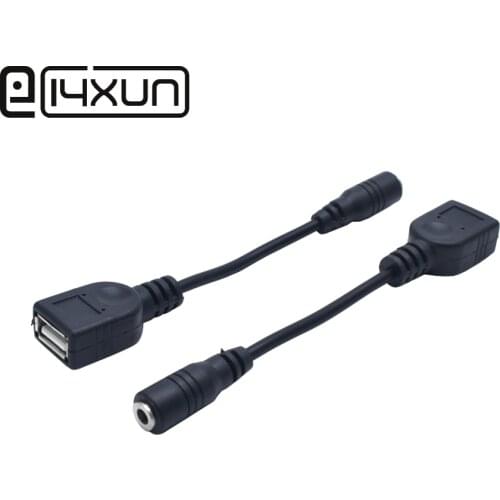 1pcs USB 2.0 Female jack to 3.5*1.35mm Female Socket with 12cm Copper Wire DC Power Cable Charger Connector Adapter