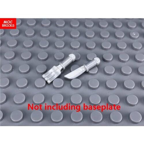 100sets/lot MOC Bricks Tableware Utensil Knife and fork Food Educational DIY Building Blocks toys for children Xmas gifts