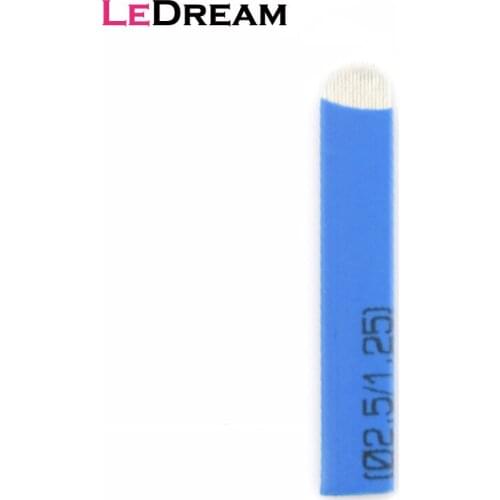 100pcs/lot Disposable Blue Permanent U12 U14 U16 U18 Manual Eyebrow Tattoo Needles Blade For 3D Embroidery Microblading Pen