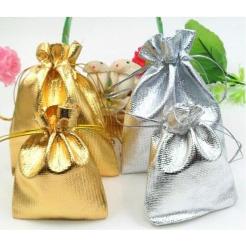 50pcs The High-end Jewelry Jewelry Bag Gift of Gold and Silver Jewelry Package Box Bags Gift Decoration Supply
