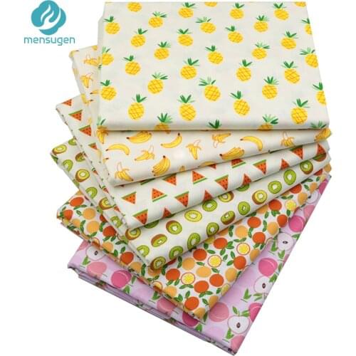 6pcs/lot 40cm*50cm Fruits Printed Cotton Fabric for Patchwork Sewing Tissu Handmade Needlework Material Telas to Patchwork
