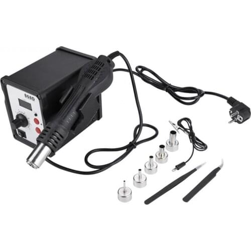 Digital Hot Air Gun 868D 700W LED Display Anti-static Hot Air Gun Heat Gun Rework Station with 5 Nozzles Soldering Station