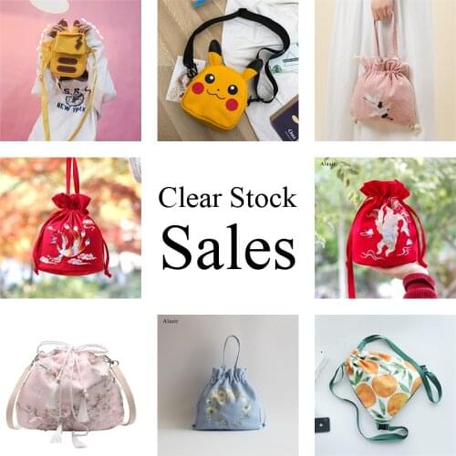 Alasir Official Store Clear Stock Sales 2/5 Cute Small Bags Bucket Bags Women Shoulder Bags Retro Chinese Style Bags