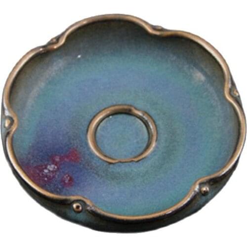 Jingdezhen Antique Porcelain Songjun Kiln Blue-even-dot Red Lotus Edge Washing Room Ceramics Collection