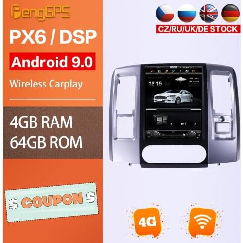 Car DVD Player For Dodge RAM 2012-2018 Android 9.0 Radio Headunit Stereo Multimedia Bluetooth WIFI GPS Navigation PX6 Carplar