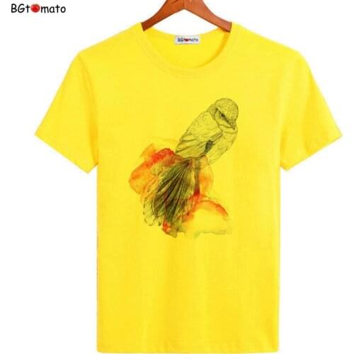 BGtomato Summer o neck 3d print bird shirt men brand clothing mens t-shirts Brand Tees Tops Clothing Size S-4XL