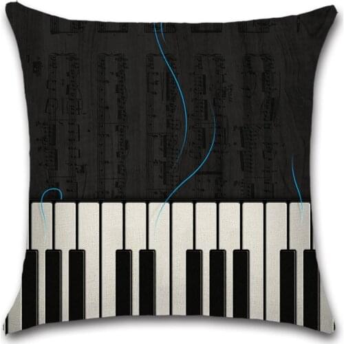 Piano keys violin cello Musical instrument cushion cover Chair seat sofa Decoration Home kids friend bedroom present Pillow case
