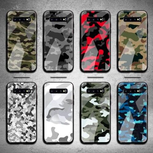 Camouflage Pattern Camo military Army Phone Case Tempered Glass For Samsung S20 Plus S7 S8 S9 S10 Note 8 9 10 Plus