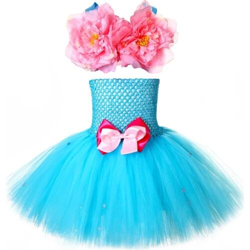 Flower Mermaid Princess Dress for Baby Girls Birthday Outfit Toddler Kids Sea-maid Costume Under the Sea Tutu Set Photo Prop
