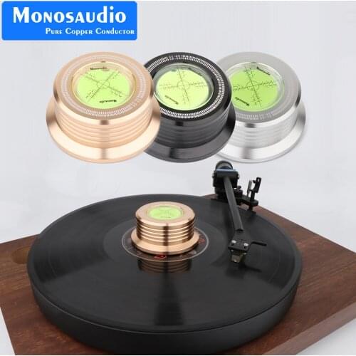 Monosaudio 60Hz 3in1 Record Aluminum Alloy Clamp LP Disc Stabilizer Balance Measure Vibration Balanced For Turntable Phonograph