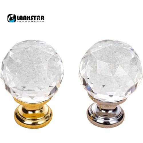 Design 30mm Diamond Crystal Knobs Handles Drawer Cabinet Wardrobe Door Pull Handle Knob