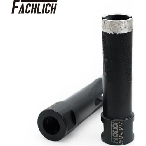 FACHLICH 2pcs Dia 25mm Dry Diamond Hole Saw Laser Welded Drilling Core Bits for Drilling hard Stone Granite Marble M14 Thread