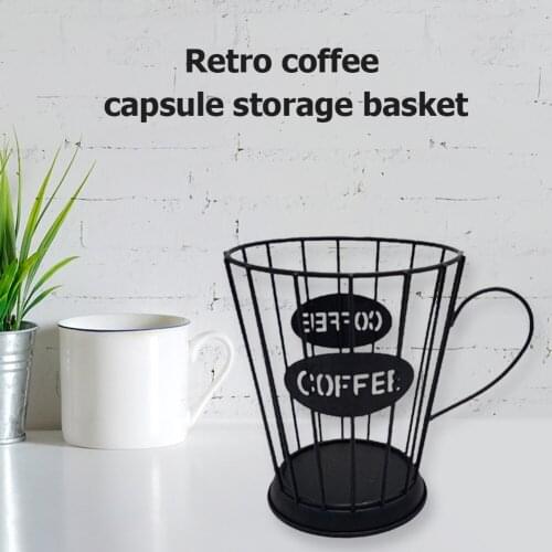 Universal Iron Art Coffee Cup Shape Retro Coffee Capsule Storage Basket for Home Cafe Hotel Drop ship