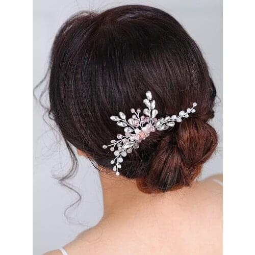Fashion Headpieces Silver Crystal Hair comb Handmade Holiday combs Casual head jewelry Wedding Bridal Hair Accessories for women