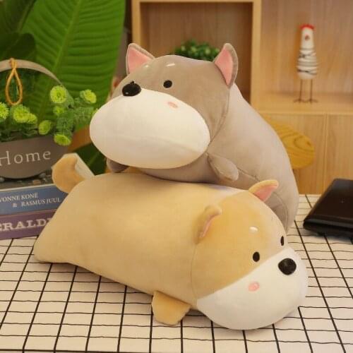 45CM Cute Lying Dog Plush Toy Soft Stuffed Shiba Inu Dog Doll Sofa Sleep Pillow For Children Boys Birthday Gifts Home Decoration