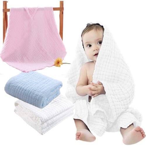 Soft 120x120cm Muslin 6 layers Cotton Baby Towels Baby Bathing Feeding Face Washcloth Wipe burp cloths