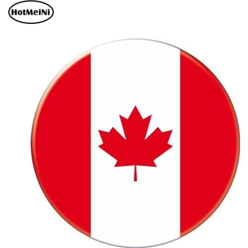 HotMeiNi 13cm x 13cm Auto Moto Bike Suitcase Laptop Flag Round Canada Decal Reflective Car Sticker Waterproof 3D Car Styling
